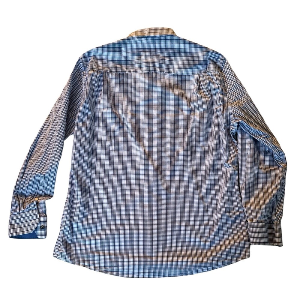 Duchamp London Blue Plaid Long Sleeve Men's Shirt Size XL 43 17 - Picture 5 of 9